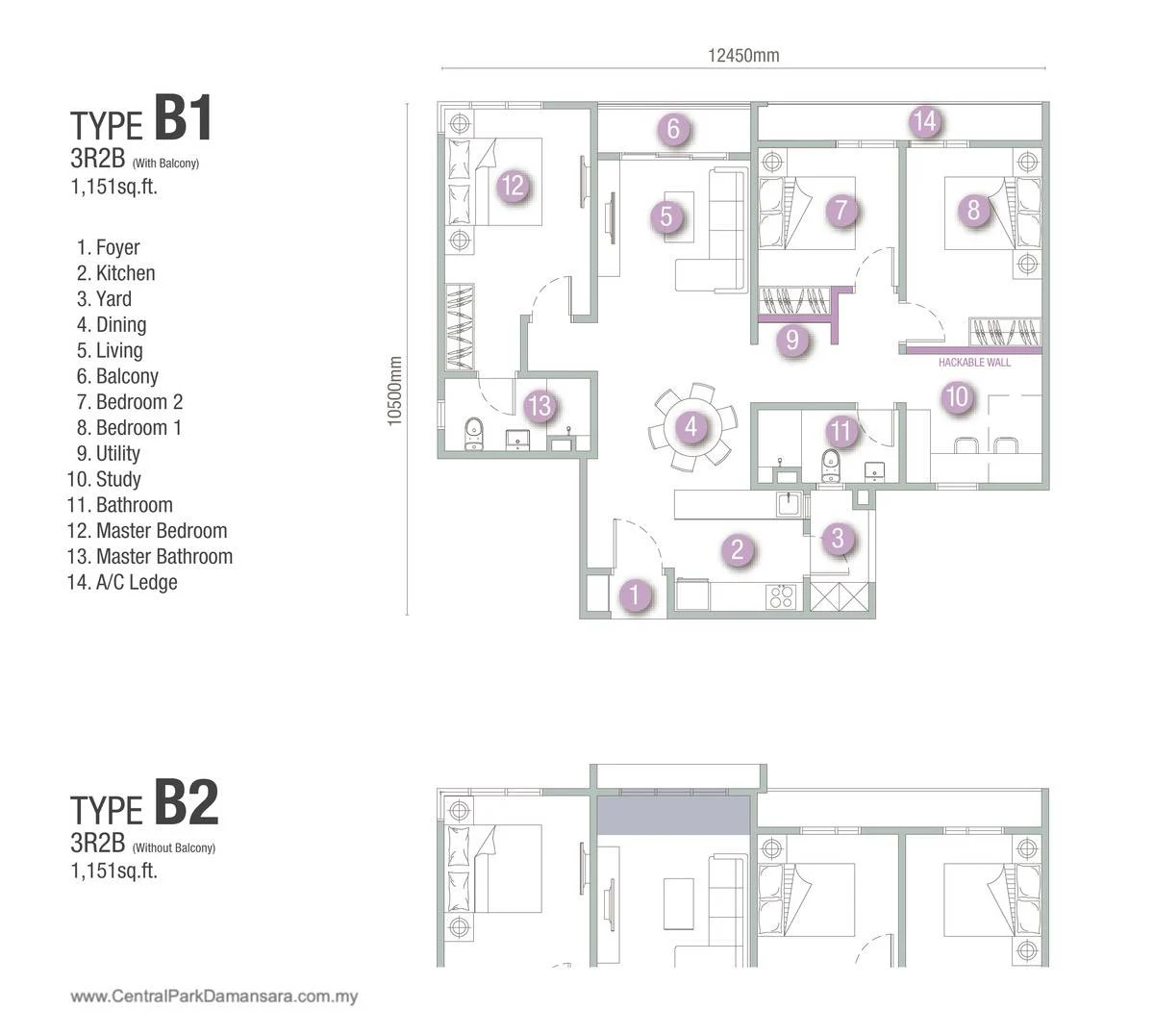 D'Terra Residences Floor Plan B1 and B2