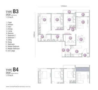 D'Terra Residences Floor Plan B3 and B4