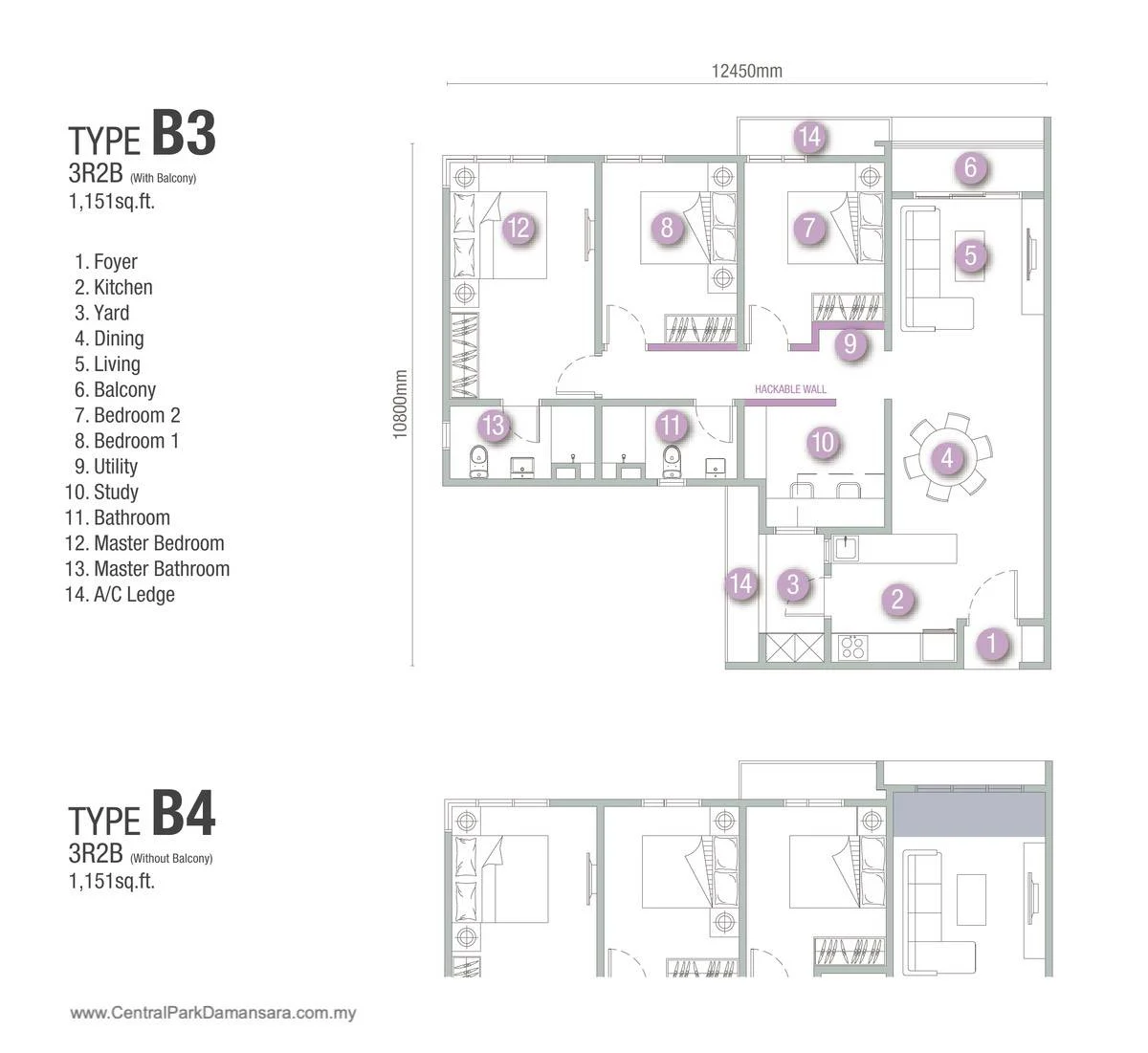 D'Terra Residences Floor Plan B3 and B4