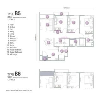 D'Terra Residences Floor Plan B5 and B6