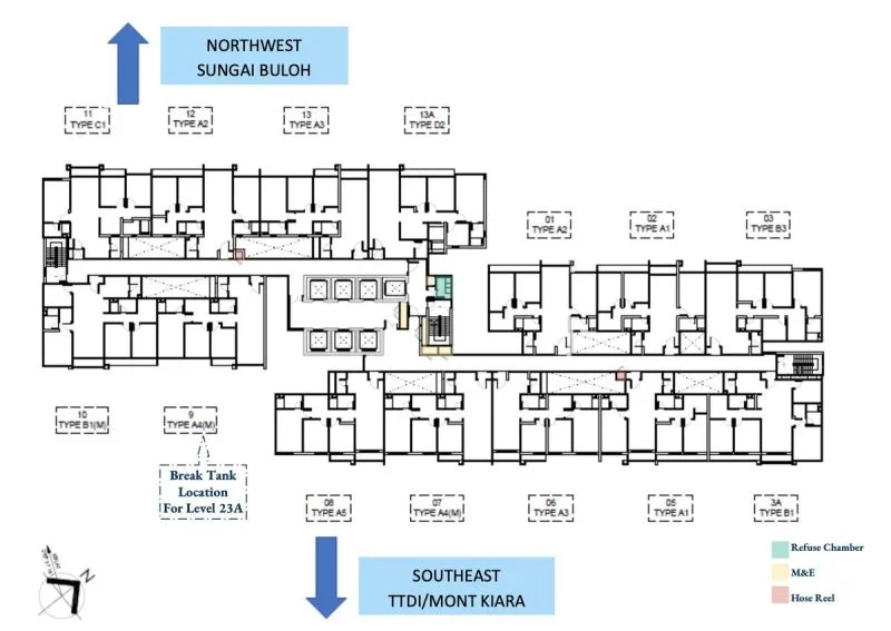 Floor Plan Level 2, 6, 10, 16, 20, 23A, 32, 36, 40 & 46 @ D'Tessera Residence