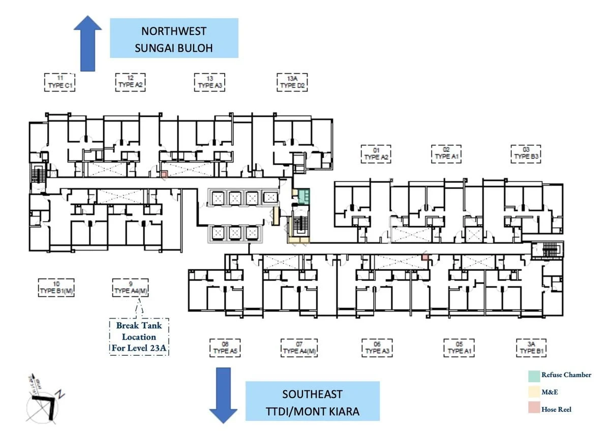 Floor Plan Level 2, 6, 10, 16, 20, 23A, 32, 36, 40 & 46 @ D'Tessera Residence