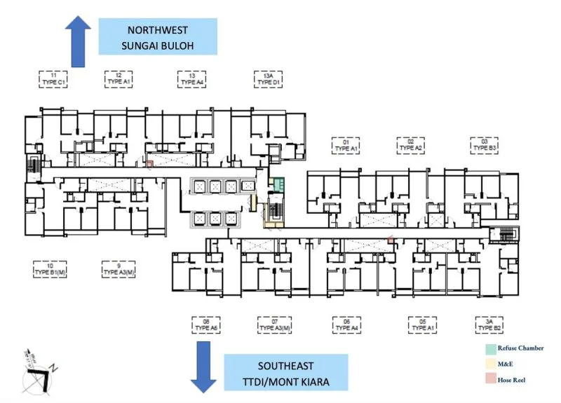 Floor Plan Level 3, 7, 11, 17, 21, 25, 33, 37, 41 & 47 @ D'Tessera Residence