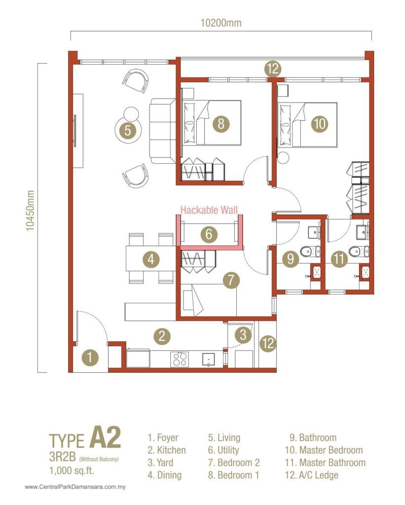 Type A2 Layout Plan D'Erica Residences