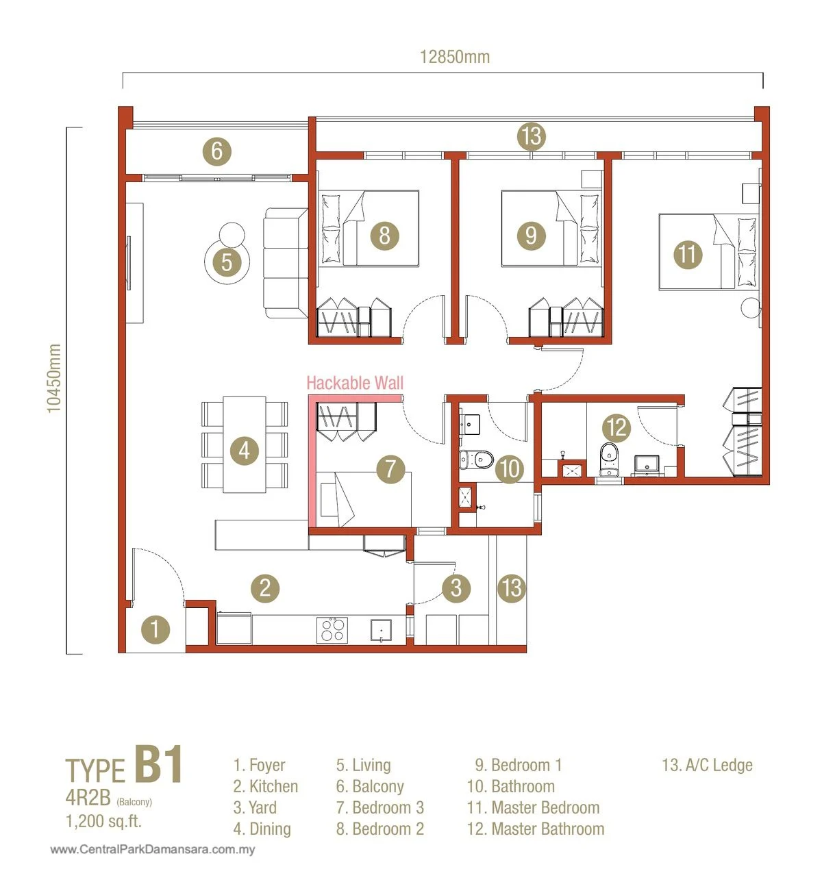 Type B1 Layout Plan D'Erica Residences