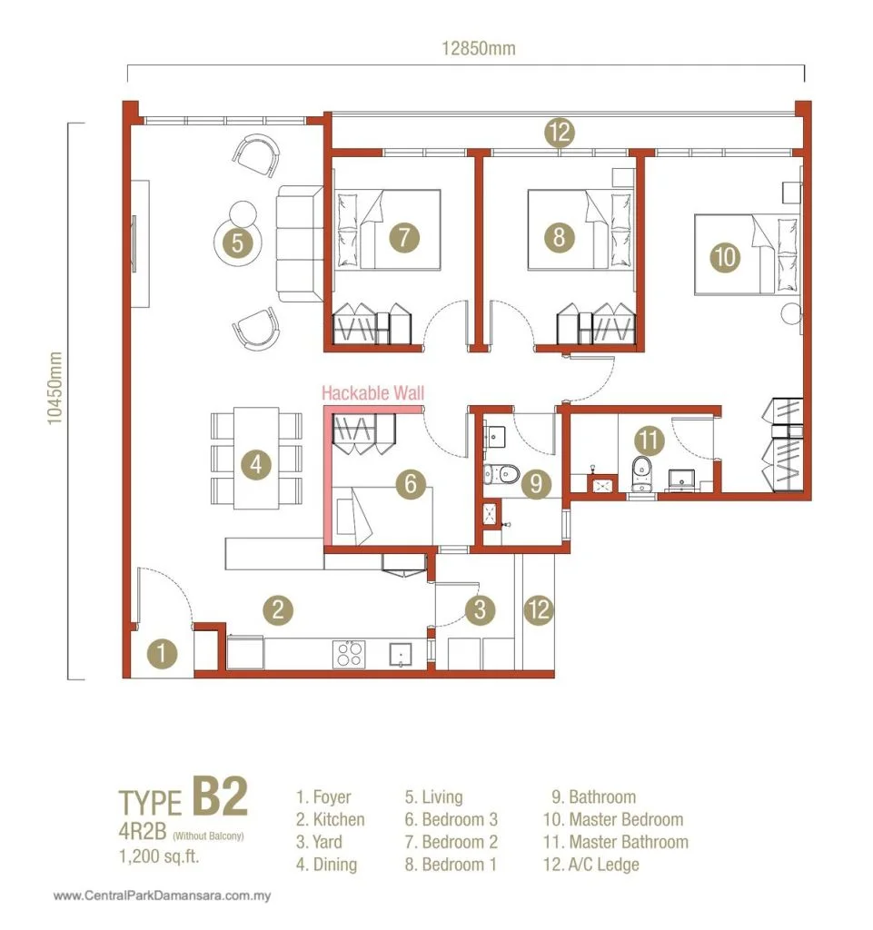 Type B2 Layout Plan D'Erica Residences